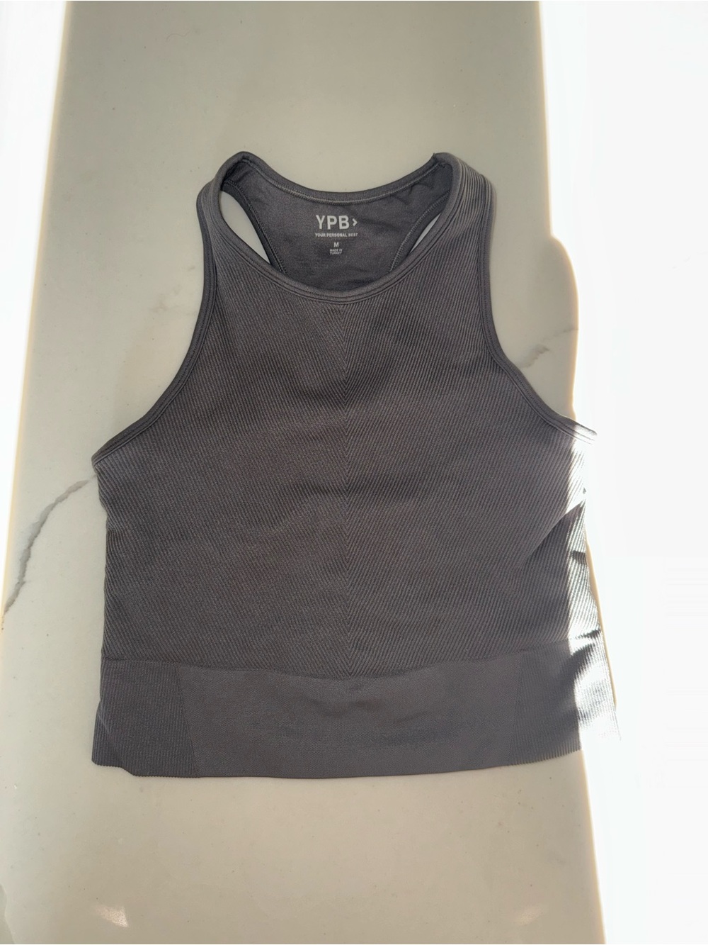 YPB Charcoal Ribbed Racerback Tank - Women's